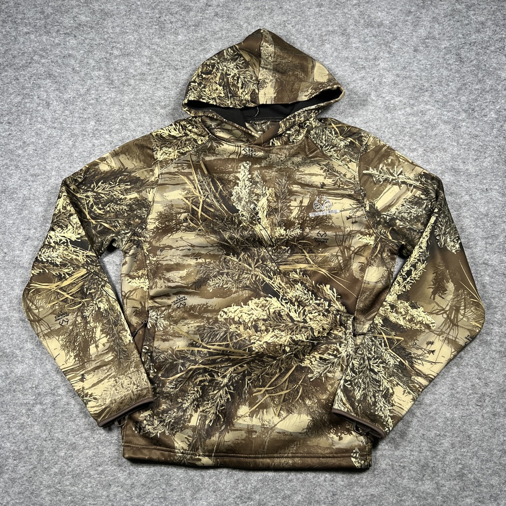 Realtree Hoodie Mens M 38 40 Green Camo Fleece Pullover Hooded Max 1 XT Outdoors